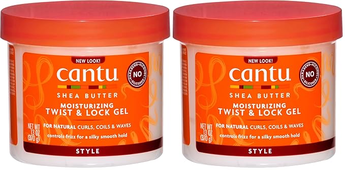 Cantu Shea Butter For Natural Hair Moisturizing Twist & Lock Gel,13 Ounce (07005-12/3EU),(Pack of 2)