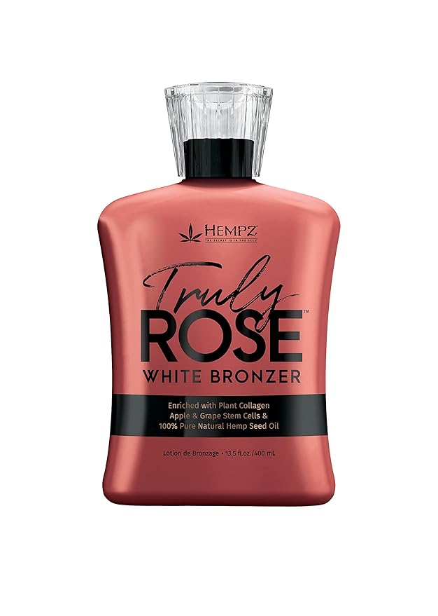 HEMPZ Truly Rose White Bronzer - Herbal Moisturizing Self Tanning Lotion for Tanning Beds, Beach, Sun 13.5 Fl OZ