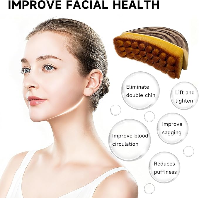 New Lymphatic Contour Face Brush, Lymphatic Drainage Facial Massager Brush for Chin & Neck Contour, Soft Bristles Suitable for All Skin Types, Ergonomic Beauty Tools with Portable Boxes (1 PCS)
