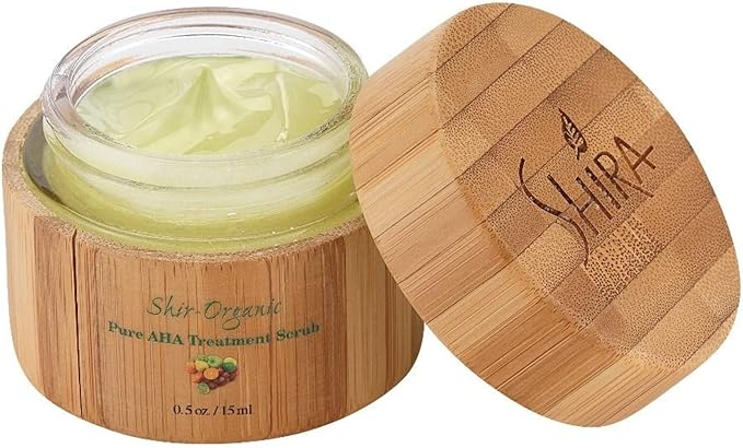 Shira Shir-Organic 4 Pack for Normal to Dry Skin - Coconut Oatmeal Cleanser, Pomegranate Toner & Apricot Moisturizer & AHA Treatment Scrub