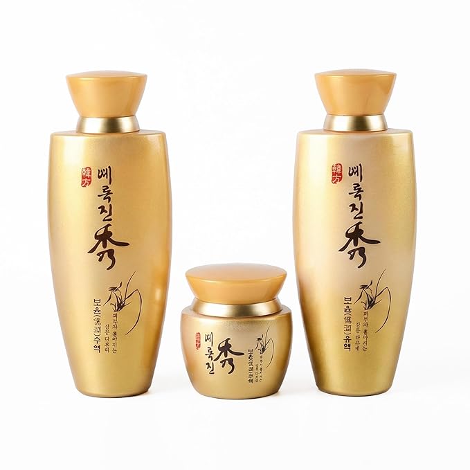 Jigott - YeRokJinSu Hanbang Set - Toner 5.07 FL OZ, Emulsion 5.07 FL OZ, Cream 1.69 FL OZ, Toner Sample 1.01 FL Oz, Emulsion Sample 1.01 FL OZ