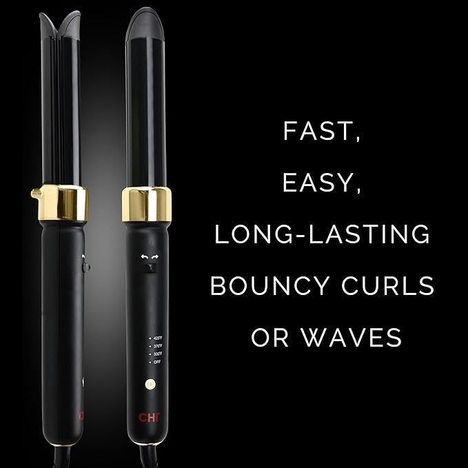 CHI Twist-N-Wave Automatic 1” Ceramic Rotating Curler, for Shiny, Frizz-Free & Healthy Hair, Auto-Shut Off, Dual Voltage, 6.5 Foot Swivel Cord