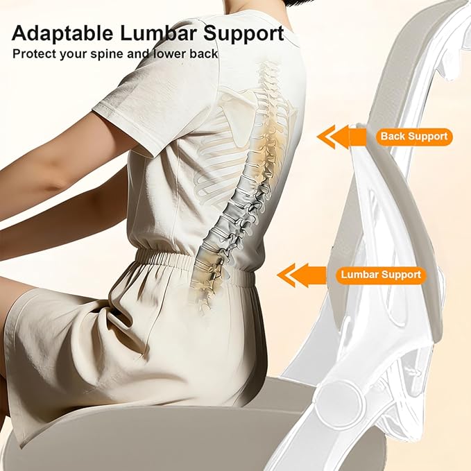 Office Chair, Ergonomic Breathable Mesh Chair,Flip-Up Arms and Adjustable High Back Lumbar Support,Comfy Computer Chair for Home Office (Beige, 407)