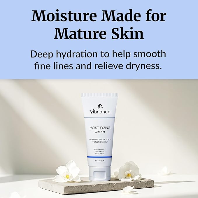 Vibriance Moisturizing Cream | Anti Aging Moisturizer for Face with Squalane, Niacinamide | Moisturizer for Aging Skin | Day/Night Face Cream for Older Women 60 Plus