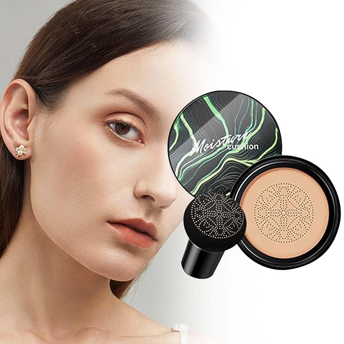 Honey and Pine Makeup, Honey and Pine CC Cream, Mushroom Head Air Cushion CC Cream, Honey and Pine Moisture Concealer Foundation, Honey & Pine Make Up Flawless Light Long Lasting (Natural, 2.99IN)