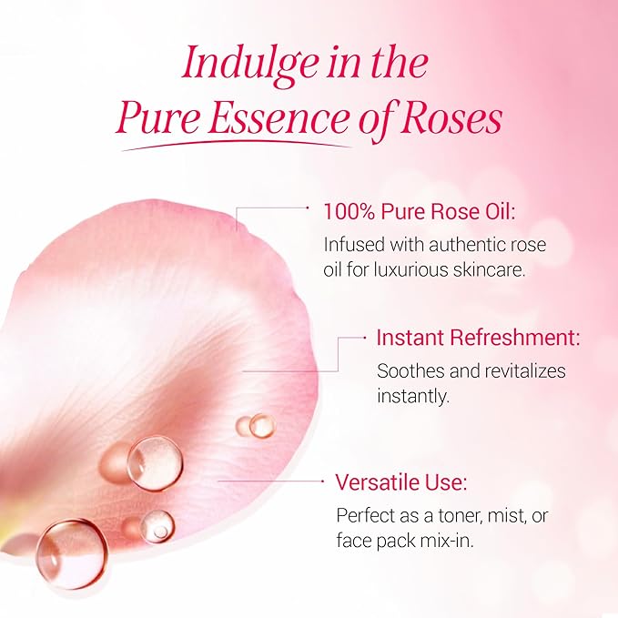 Nisha Refreshing Rose Water For Face 120ml | Gulab Jal For Face | Skin Toner For Glowing and Hydrating Skin | Pore Tightening | Balances pH | Makeup Remover| All Skin Type | Face Toner For Women & Men