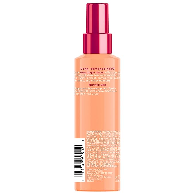 L'Oreal Paris Elvive Dream Lengths Heat Slayer Pre-Iron Spray Leave-In, 4.4 Ounce | 4.4, Ounce