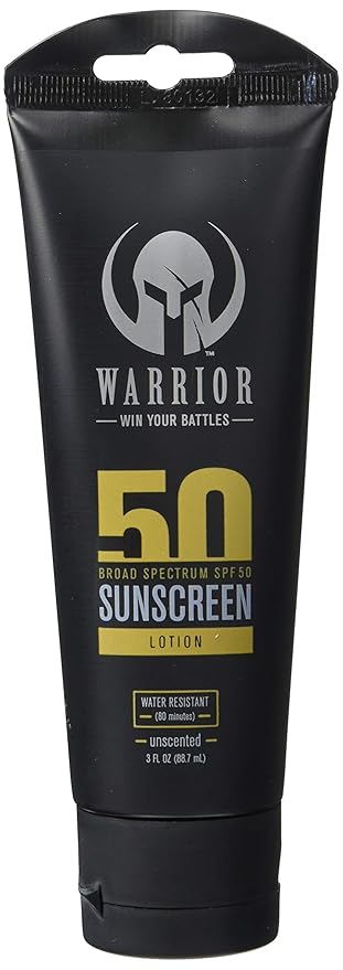 WARRIOR - WIN YOUR BATTLES- Zinc Oxidize with Titanium Dioxide Sunscreen Face/body Mineral Lotion, Non-Greasy, Broad Spectrum, Water Resistant, Pediatrician & Dermatologist Tested, SPF50