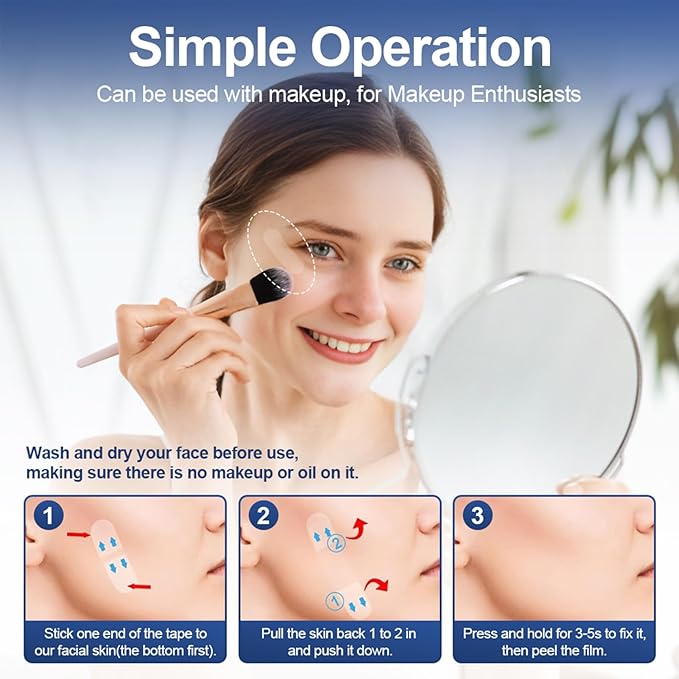 Face Lift Tape,128Pcs Face Lift Tape Invisible,Face Tapes for Lifting Sagging Skin,Instant Facelift Tapes for Women,Conceals Double Chin and Wrinkles for A Perfectly V-Shaped Face