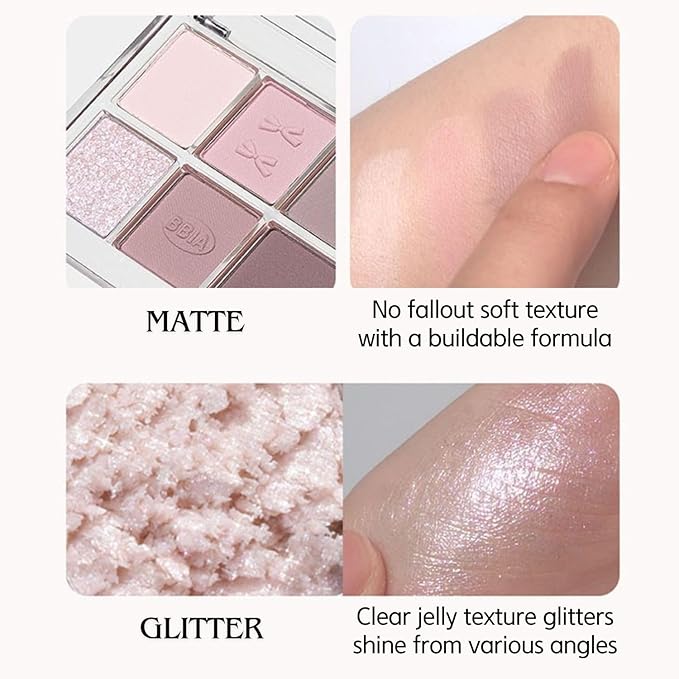 BBIA Essential Eye Palette - Buildable & Blendable Eyeshadow Palette Matte Finish & Gorgeous Shimmer Glitter Pearls Warm Cool Natural Shade Soft Shadow Colors Vegan Korean Makeup (01 YOUR MAUVE)