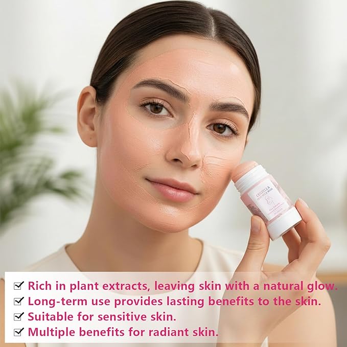 KUNAL 2 PCS Centella Clay Mask Stick,Pink Poremizing Clay Stick Mask,Oil Control Moisturizing & Soothing Cleansing Facial Mask for All Skin Types