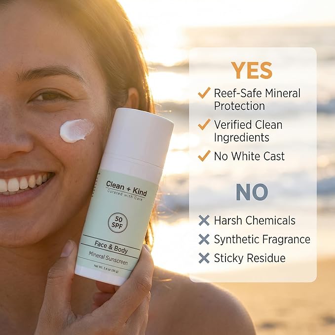 Tallow Sunscreen SPF 50 with Non-Nano Zinc Oxide – Natural Mineral, Reef-Safe & Non-Toxic Sunblock for Face & Body – Non-Greasy, Moisturizing Protection for Sensitive Skin (3.4 oz)