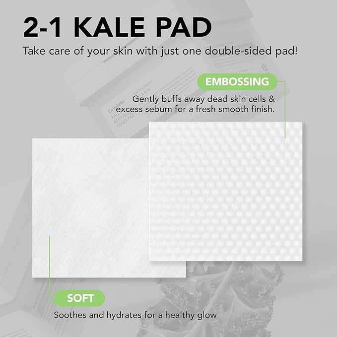 Genabelle Kale 82 Toner Pad - 60 Jumbo Sheets, AHA PHA Dead Skin Care Daily Hydrating Toner Pad exfoliating