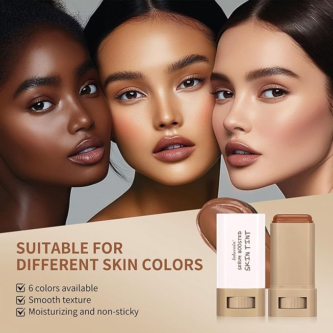 Beauty Balm Serum Boosted Skin Tint, Foundation Makeup Stick Hydrating Tinted Moisturizer, Lightweight and Buildable Solid Tinted Hydrating Serum Foundation Contour Stick, Natural Finish(06#)