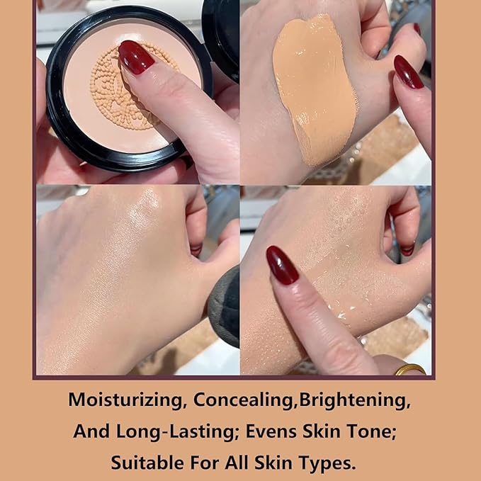 ZKSTUDIO，2026 Foundation Cushion Concealer,Mushroom Head Air Cushion Cream, BB Cream Face Makeup Foundation,Moisturizing Long-Lasting, Even Skin Tone for All Skin Types (IVORY)