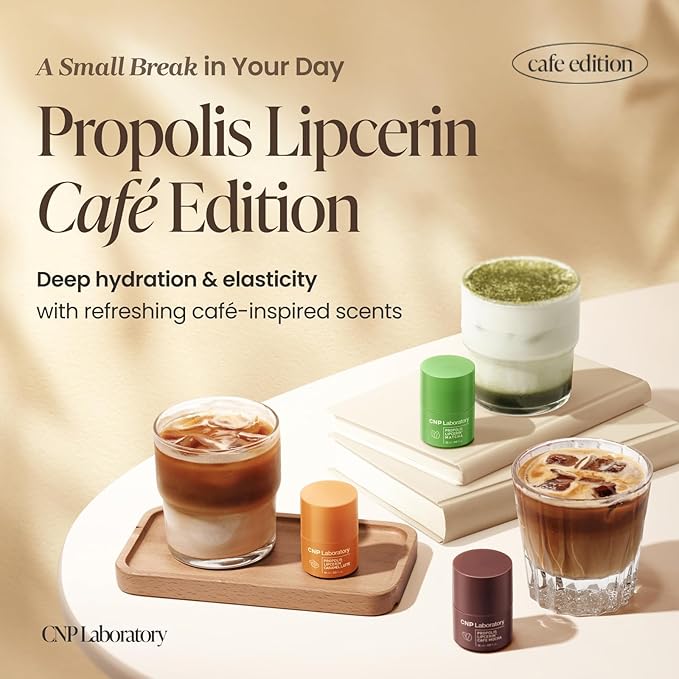 CNP Café Lip Butter - Propolis Lipcerin™ 06 Caramel Latte, Hydrating Overnight Manuka Lip Balm & Mask, 12hr Long-lasting Moisture, Stocking Stuffers, Gifts for Women, 0.5 fl.oz.