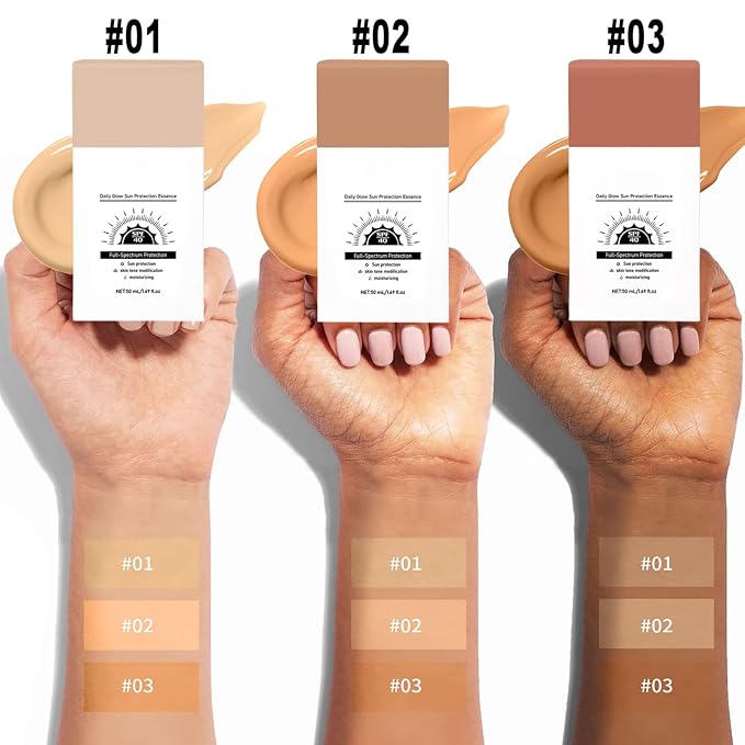 Daily Tinted Fluid Sunscreen, Tinted Moisturizer with SPF 40 Skincare, Ultra-Light Fluid Broad Spectrum Protection for Face, Blends Seamlessly for Healthy Glow, Fast-Absorbing, Oil-Free (Medium)