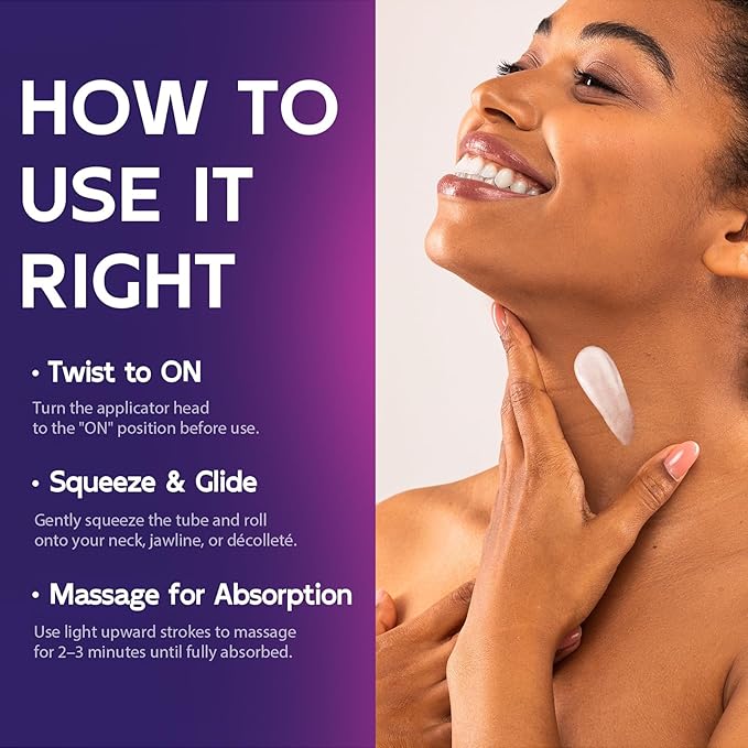 Tighten & Lift Neck & Chest Moisturizer Cream, 4.3 fl oz -2 Pack, Neck Firming Cream with Roller for Crepey Skin Body Care Comfort, Skin Firming Cream Reduces the Look of Fine Lines and Wrinkles