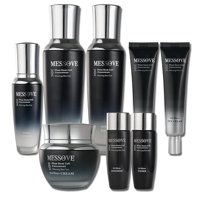 8-in-1 Anti-wrinkles Skincare Set - 1 Face Cream & 1 Toner & 1 Facial Cream & 1 Essence & 2 Eye Cream & 2 Travel sets-Niacinamide & Hyaluronic Acid-Korean Skincare