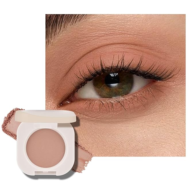 KYDA Rose Matte Eyeshadow Single, Rosy Brown Matte Eyeshadow Compact, Ultra-fine Lightweight, Crease-proof High Pigmented Formula, Warm Korean Mini Eyes Makeup, Mist Rose