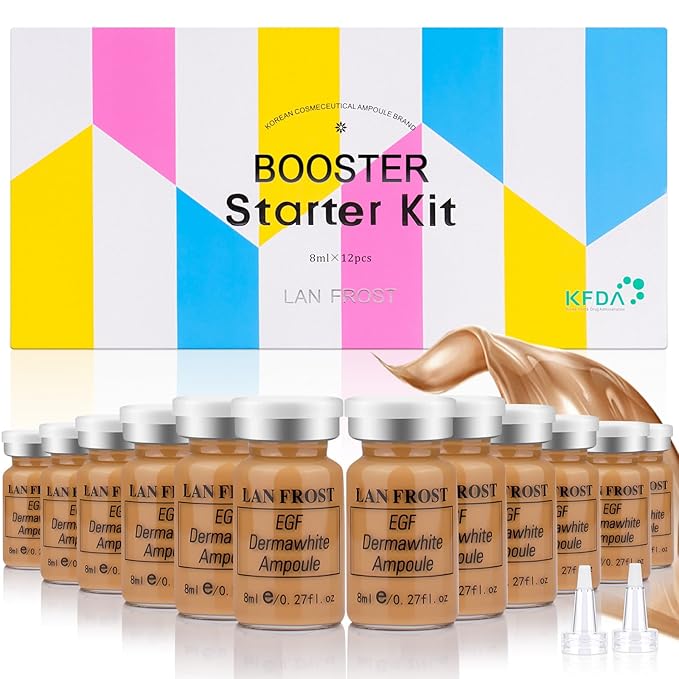 BB Pigment Serum Starter KitHyaluronic Acid Serum Foundation Skin Care Kit 8ml 12pcs, contains Niacinamide, Semi-Permanent Pigments Brown Concealer Darkest Tone Anti-Aging Foundation #6