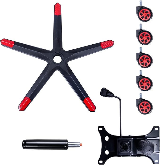 Frassie 28 Inch Nylon Gaming Office Chair Base Replacement Swivel Set Chair Base with Bottom Plate Stand Cylinder, 5 Casters