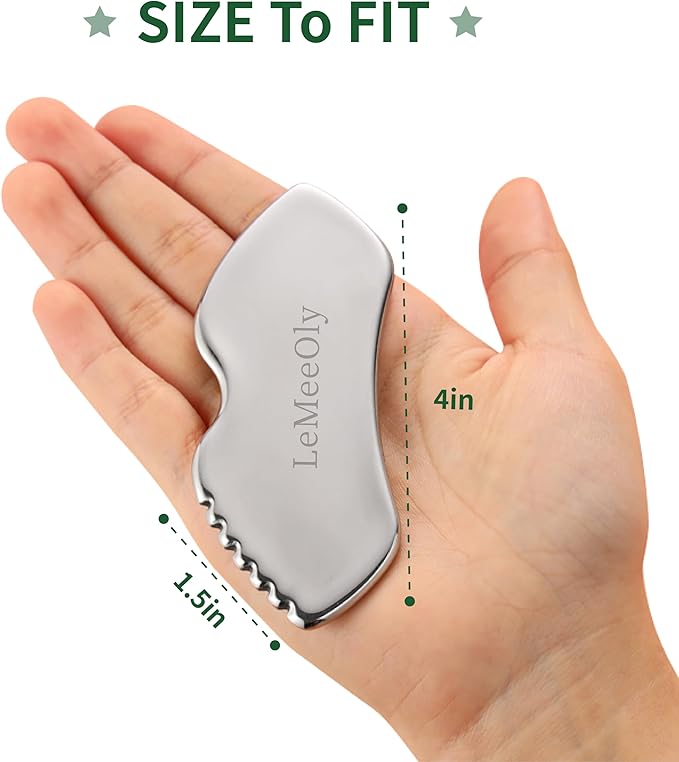 Stainless Steel GuaSha & Eye Cream Applicator Facial Tools, Metal Guasha for Face Neck, Eye Massager Tool, Lymphatic Drainage Face Massage Tool, Skin Care Gift