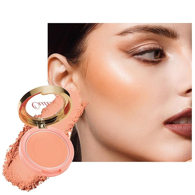 OULAC Peach Blush Matte Finish for Cheeks Highly Pigmented Natural Blush Makeup Smooth Texture Natural Radiant Look| Blendable&Buildable blush Light Skin Vegan Cruelty-Free 4.8g 16
