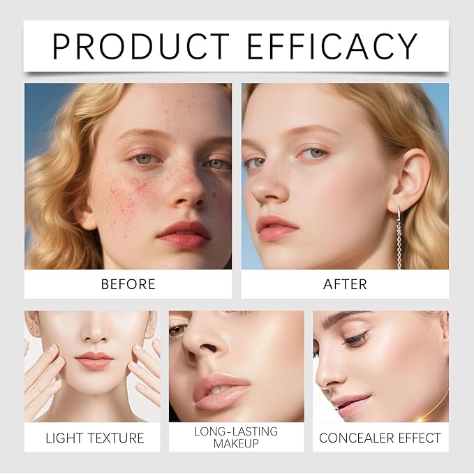Blanc Cover Cream Stick,Korean Color-Changing Foundation Stick, Full Coverage Base Makeup，Dual-Ended with Detachable Brush - Ivory White
