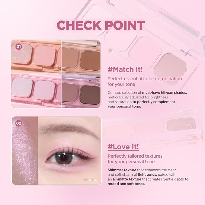 lilybyred Mood It Palette | 4-Shade Korean Eyeshadow Palette, Pre-Matched Personal Tone, Soft Blending, Buildable Coverage, Matte & Shimmer Finish, Daily Wear, Compact Size, 0.10 oz. (03 Neutral It)
