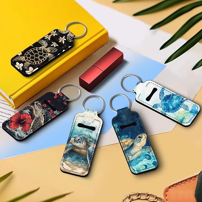 Pensura Chapstick Holder Keychain Fashion 5 Pcs Car Keychain Holder Portable Chapstick Holder Keep from Scratched and Dust