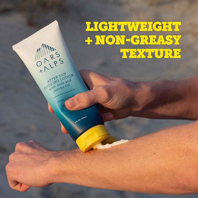 Oars + Alps After Sun Cooling Lotion, Includes Aloe Vera and Cucumber Extract for Sunburn Relief, Fresh Cut Aloe Scent, 8 Fl Oz