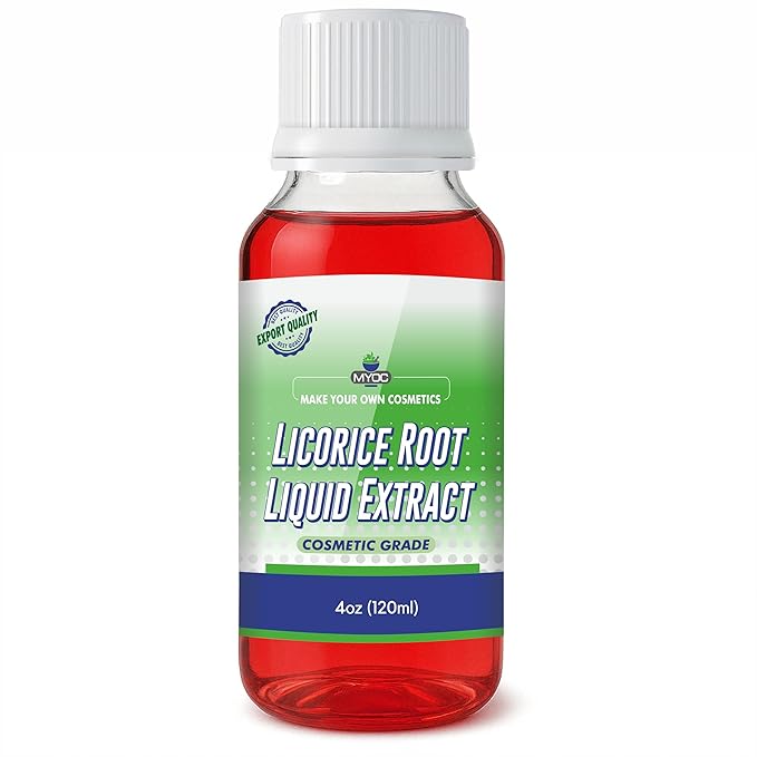 MYOC Licorice Root (Mulethi) Liquid Extract (120 ml / 4 fl oz) - Cosmetic Grade for Serums Toners Creams Lotions & DIY Skincare