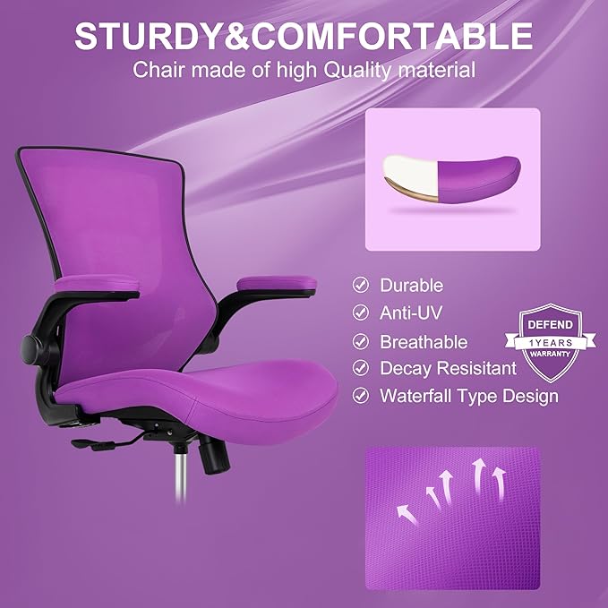 Misolant Tall Office Chair, Drafting Chair for Standing Desk, High Office Chair with Adjustable Lumbar Support, Flip-up Arm and Footrest Ring, Tall Drafting Chair for Bar Height Desk