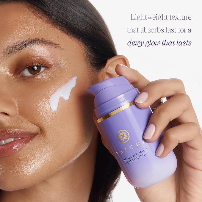 TATCHA The Dewy Milk Moisturizer, Travel-Sized | Mini Lightweight Face Cream - Oil-Balancing Hydration for Bouncy Skin & a Lasting Dewy Glow for Combo to Oily Skin | 15 ml/ 0.5 fl. oz.