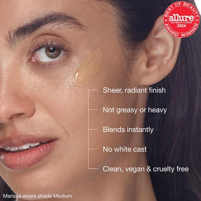 INNBEAUTY PROJECT Mineral Sun Glow Broad Spectrum Sunscreen SPF 43 PA+++ with Peptides, Medium Tint, 1.7 OZ (50ml)