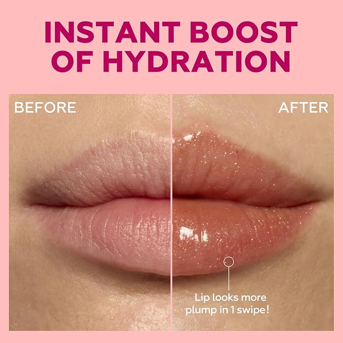 FOCALLURE Sparkling Gem Lip Plump, Hydrating & Volumizing Lip Plumper Gloss Balm, High-Shine Lip Plumping Pen, Plumps & Moisturizes, Vegan & Cruelty-Free, CINNAMON