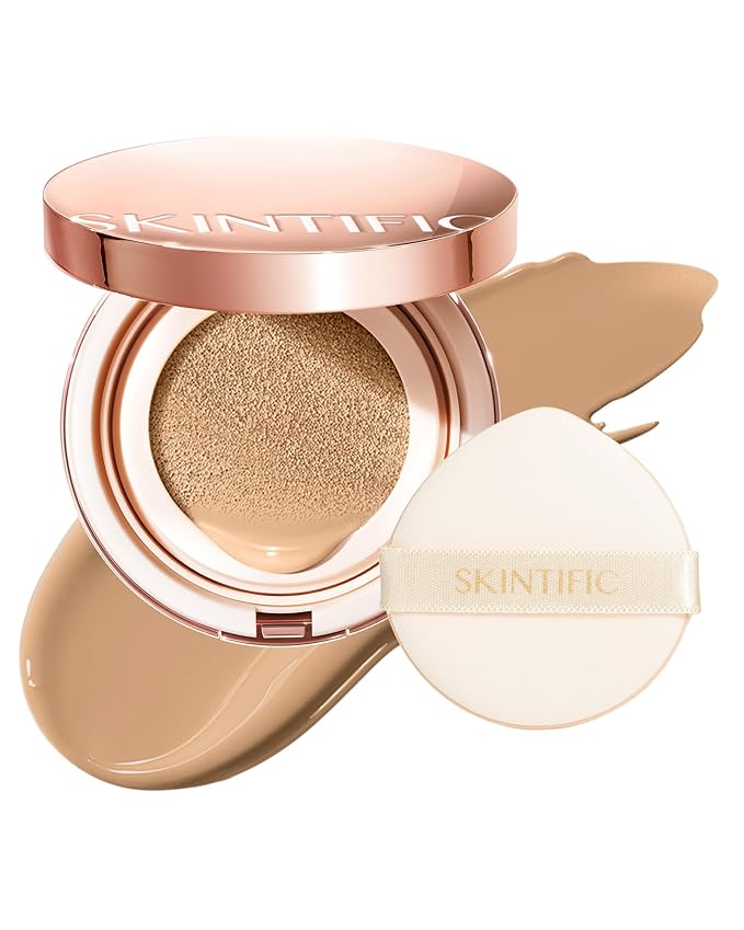 Full Coverage Cushion Foundation #03 Petal| Satin Glow Finish, Oil-Control & Waterproof, Buildable Tattoo Cover Cushion for All Skin Types