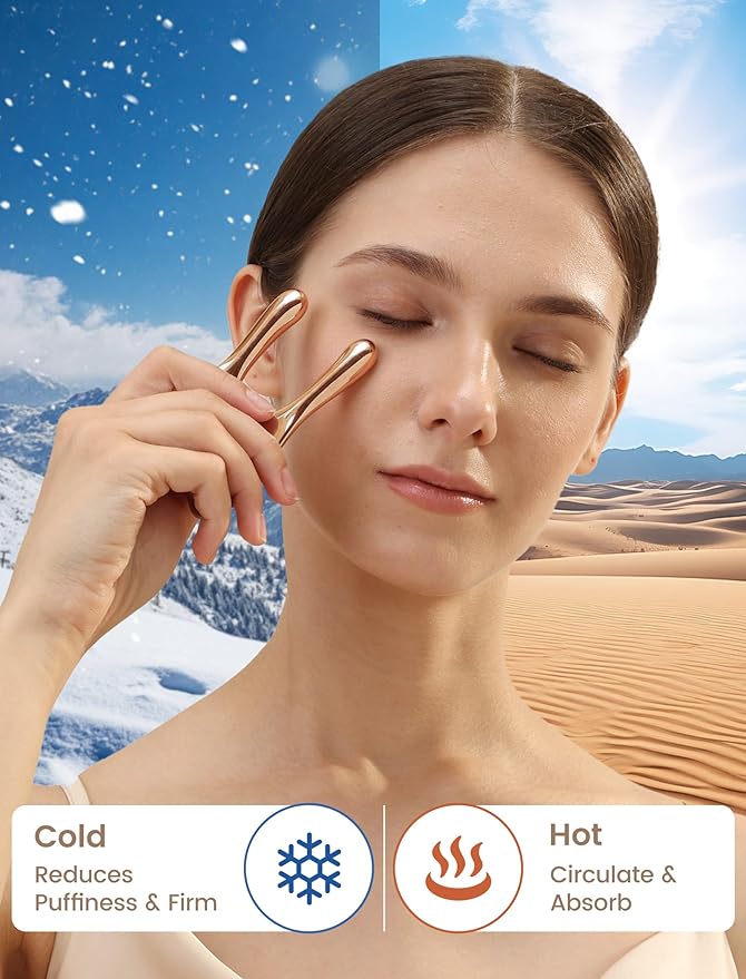 Lemove Stainless Steel Gua Sha Facial Tool - Massage Tool for for Face, Jawline Shaper, Reducing Double Chin, Whole Body Gua Sha Tool, Lymphatic Drainage Massager, Facial Skin Care - Gold