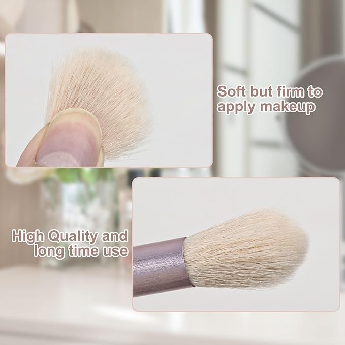 10 Sets Travel Size Makeup Brushes Set Mini Face Make up Brushes Brushes Bag for Makeup Party Favors Wedding Bridal Shower Favors Bridesmaid Gift Bachelorette Party Gift (lvory Beige, 10pc)