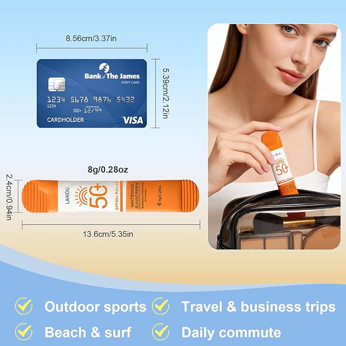 10 Pack Travel Size Sunscreen SPF50+ PA+++ - Mini Sunscreen Bulk for Face & Body, Lightweight & Non-Greasy, Water-Resistant Sunscreen Packets for Outdoor Sports & Party Favors, 0.28 OZ/Pack