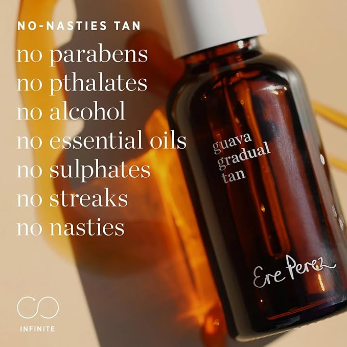 Ere Perez - Guava Gradual Tan | Illuminate + Even Skin Tone Without Streaks | Vitamin C + Aloe | Vegan, Cruelty-Free, Clean Beauty Safe for All Skin Types (1 fl oz | 30 ml)
