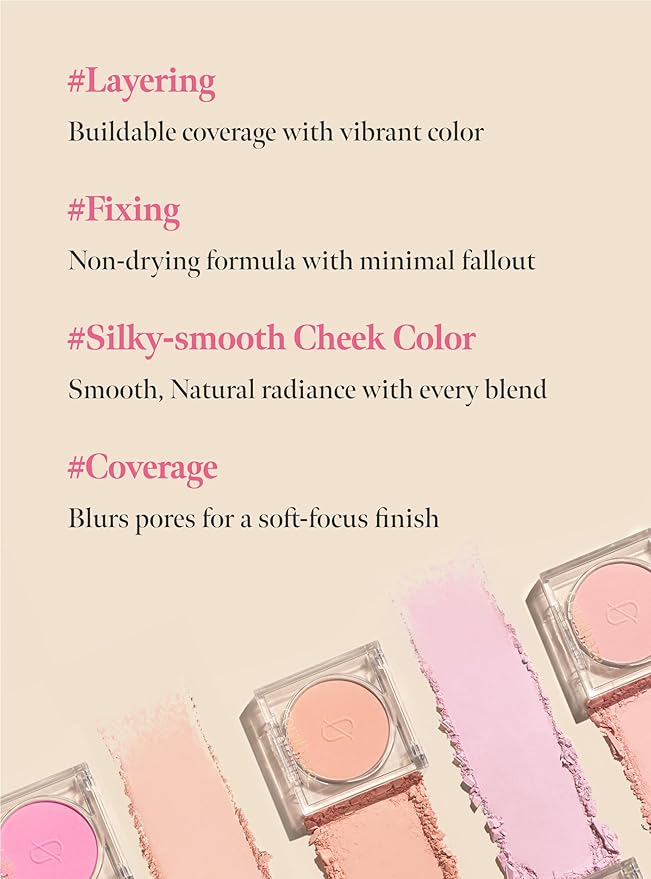 Soft Blur Cheek 05 Cool Berry, Silky Air-Blur Powder Blush for Smooth Pore Blurring Finish, Lightweight Buildable Color, Natural Radiance, Long-Lasting Wear, Soft Blush, Korean Makeup