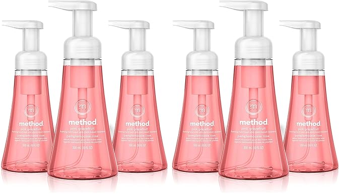 Method Foaming Hand Soap,Pink Grapefruit,10 Fl Oz,Biodegradable Formula,(Pack of 6)