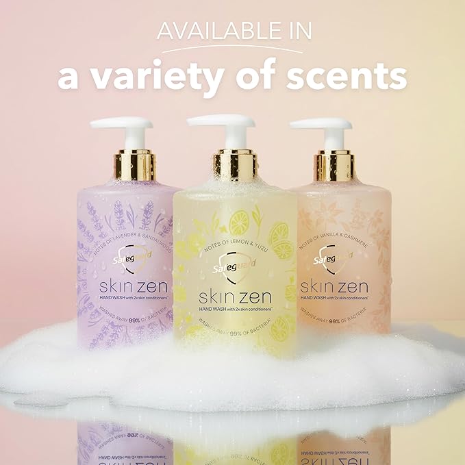 Safeguard Liquid Hand Soap, Skin Zen, Washes Away 99% Bacteria, Made with Natural Moisturizers & 2X Skin Conditioners, Safeguarding Families, PH Balanced Formula, Lemon & Yuzu Scent, 16 oz