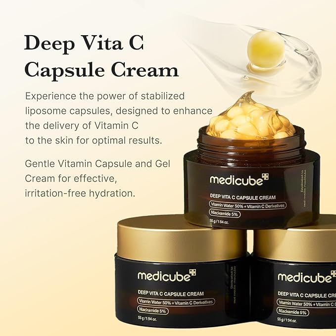 medicube Glass Skin Refining Duo at Night: Deep Vitamin C Golden Capsule Face Moisturizer and Turmeric Overnight Wrapping Peel Off Mask 2.0