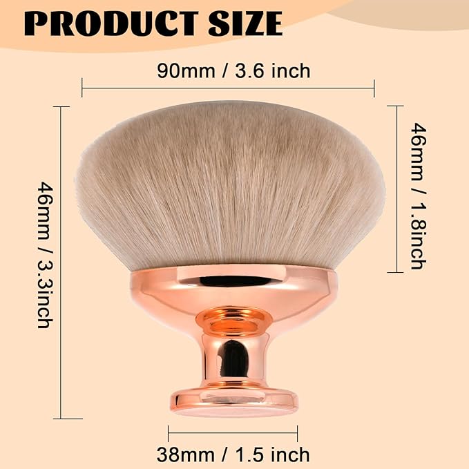 Blend & Blur Extra Large Body Makeup Brush for Self Tanner,Leg Makeup & Bronzer Self Tan Applicator, 90mm Wide Round Head Kabuki Brush For Application with Drawstring Bag (Rose Gold)