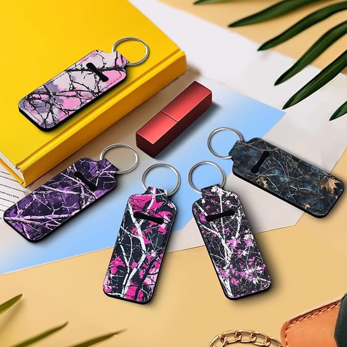 Pensura Chapstick Holder Keychain Fashion 5 Pcs Car Keychain Holder Portable Chapstick Holder Keep from Scratched and Dust