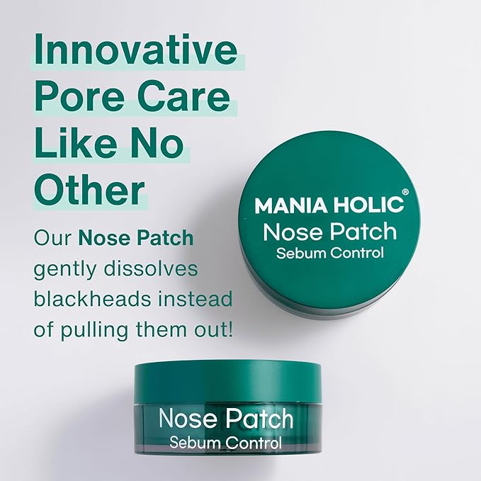 MANIA HOLIC Nose Patch Sebum Control - Melting Pore Nose Strips, Exfoliating Toner for Pore Minimization, Whitehead and Blackhead Removal, Korean Skincare (50 count)