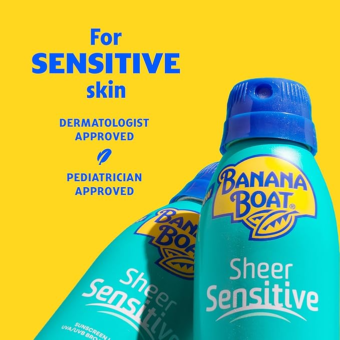 Banana Boat Sheer Sensitive Body Spray, SPF 50, 6oz